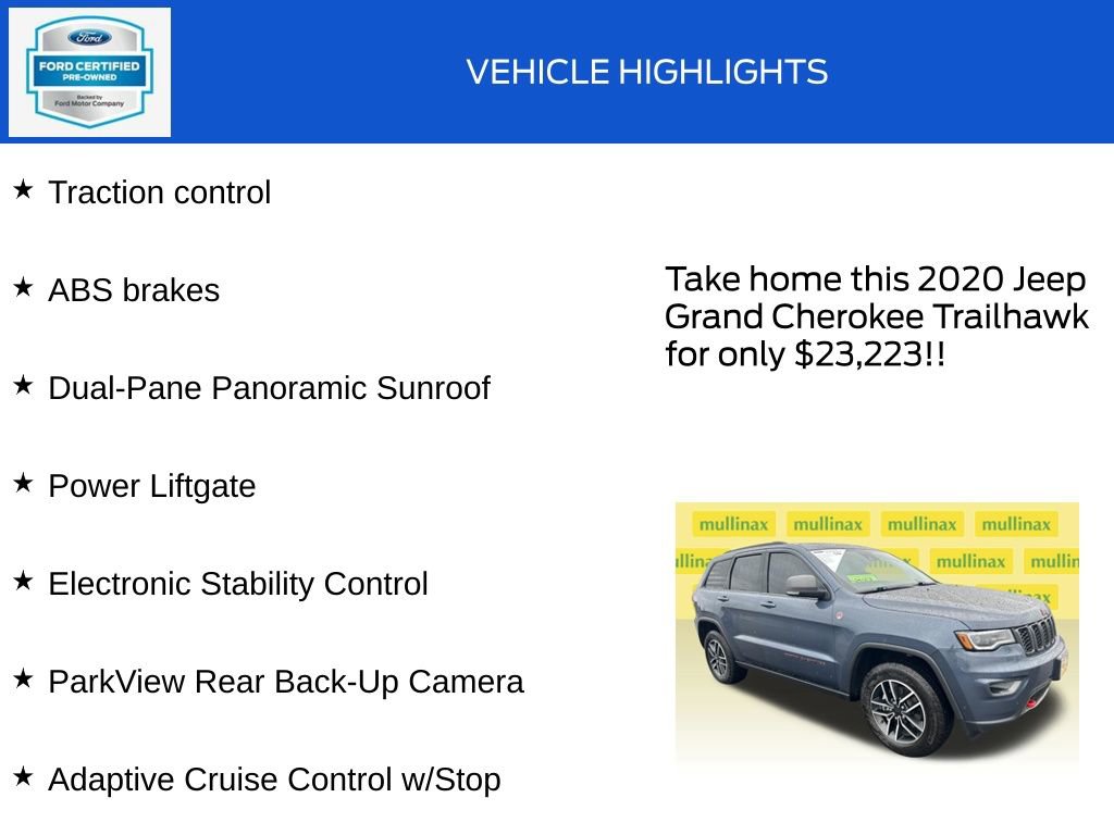 Used 2020 Jeep Grand Cherokee Trailhawk w/ Trailhawk Luxury Group image 19