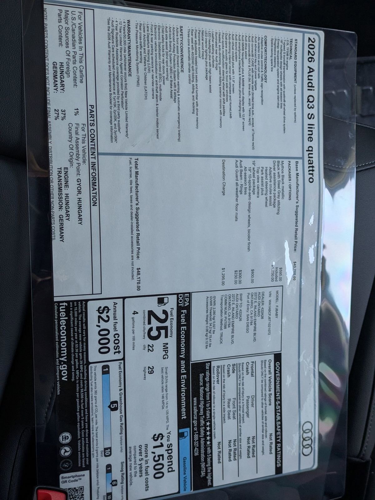 New 2026 Audi Q3 quattro 2.0T image 17