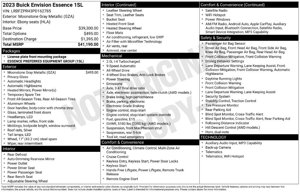 Certified 2023 Buick Envision Essence AWD/4WD image 32