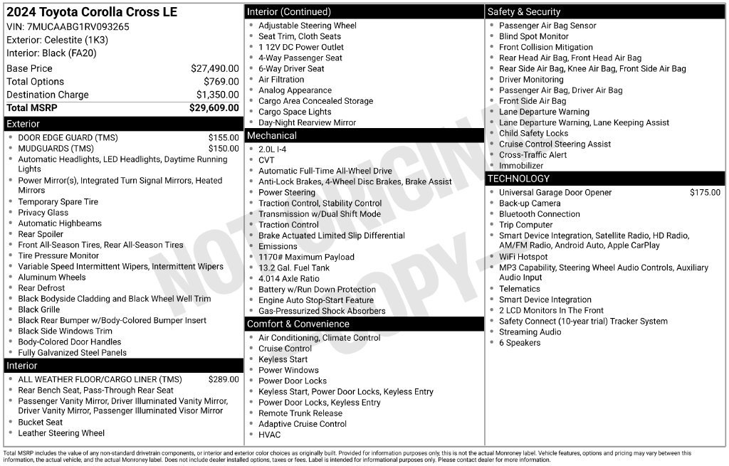 Certified 2024 Toyota Corolla Cross LE AWD/4WD image 40