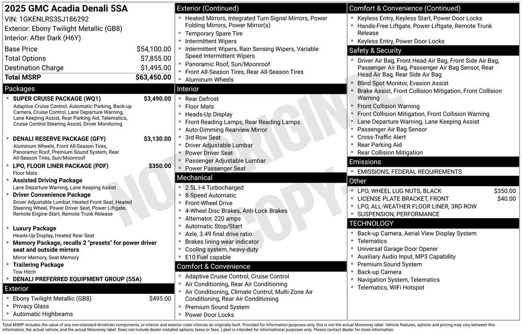 New 2025 GMC Acadia Denali w/ Super Cruise Package image 6