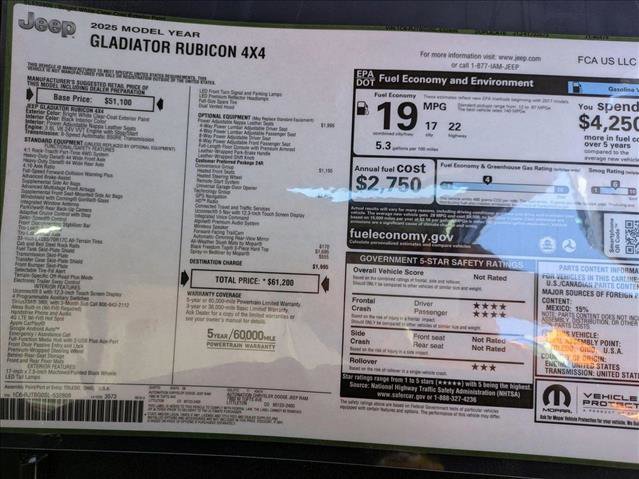 New 2025 Jeep Gladiator Rubicon w/ Convenience Group image 18