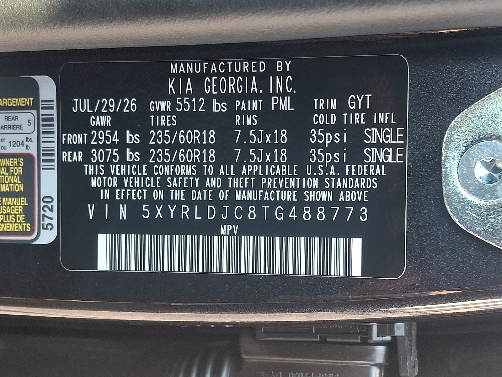 New 2026 Kia Sorento S AWD/4WD image 21