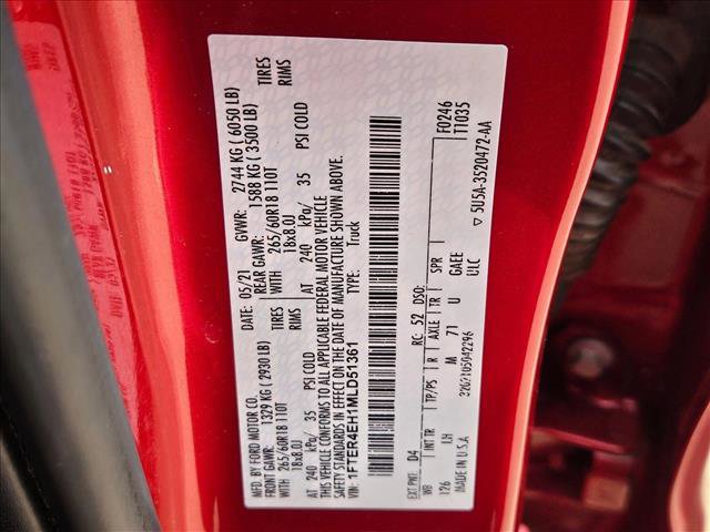 Certified 2021 Ford Ranger XL w/ Equipment Group 101A High image 24