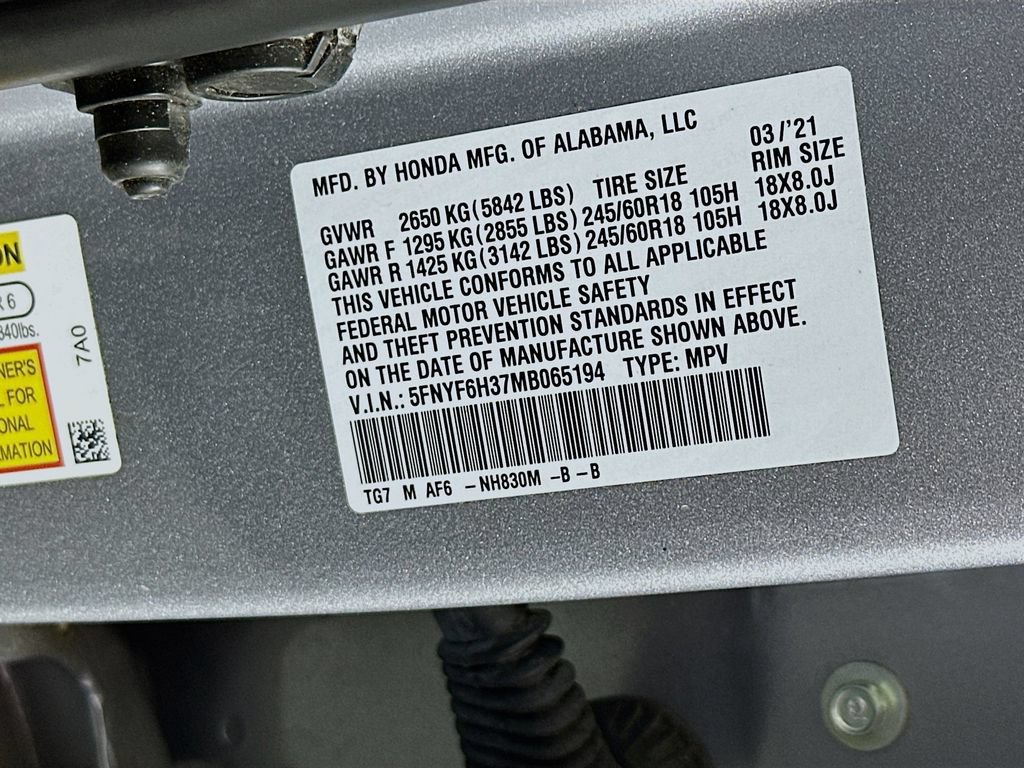 Certified 2021 Honda Pilot EX image 33