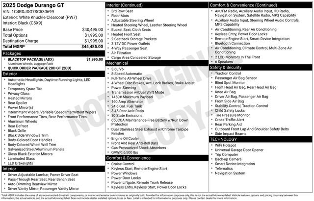 Used 2025 Dodge Durango GT w/ Blacktop Package AWD/4WD image 39