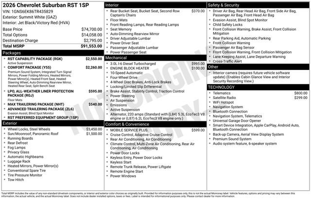 New 2026 Chevrolet Suburban RST w/ RST Capability Package AWD/4WD image 4