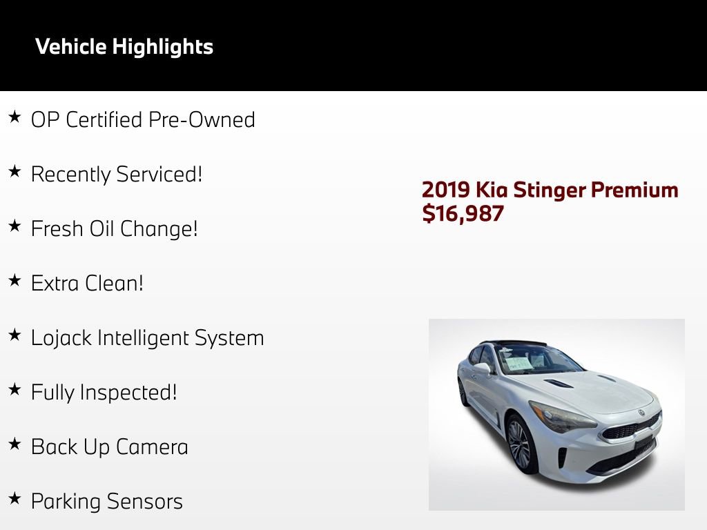 Used 2019 Kia Stinger Premium AWD/4WD image 2