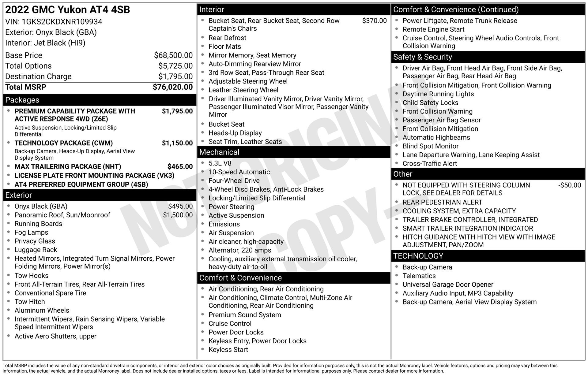 Used 2022 GMC Yukon AT4 AWD/4WD image 3
