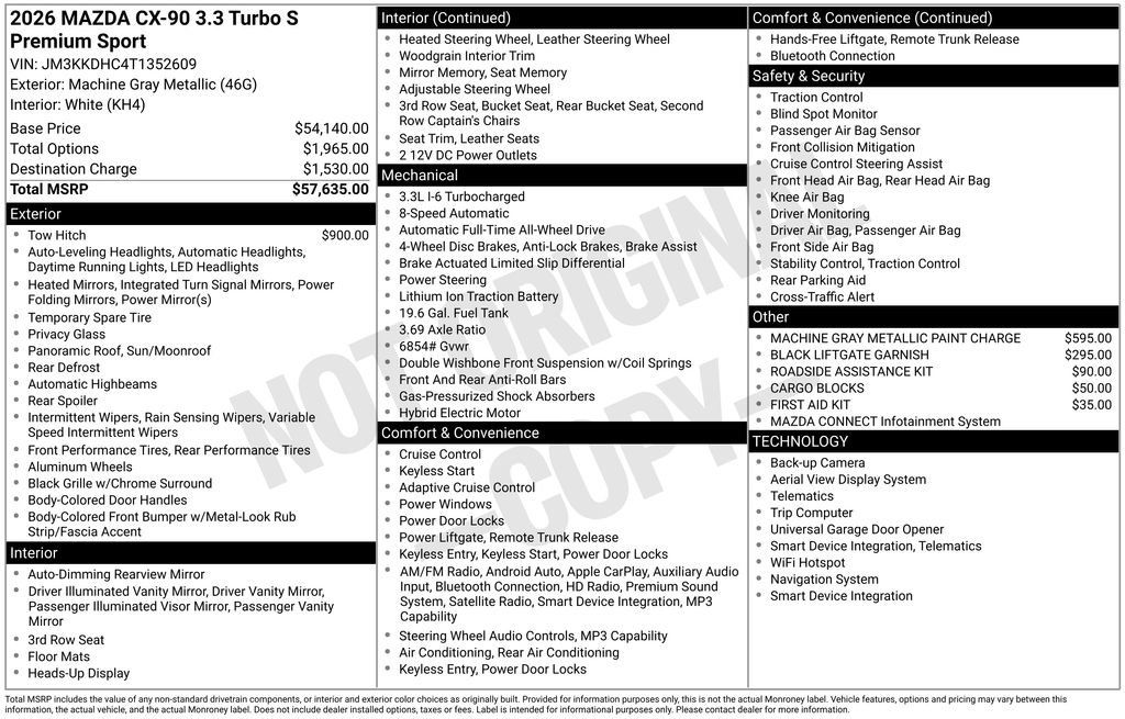 Certified 2026 MAZDA CX-90 3.3 Turbo S w/ Premium Package AWD/4WD image 25