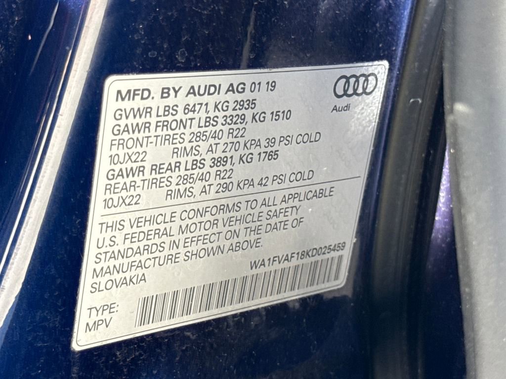 Used 2019 Audi Q8 Prestige w/ Year 1 Package image 30