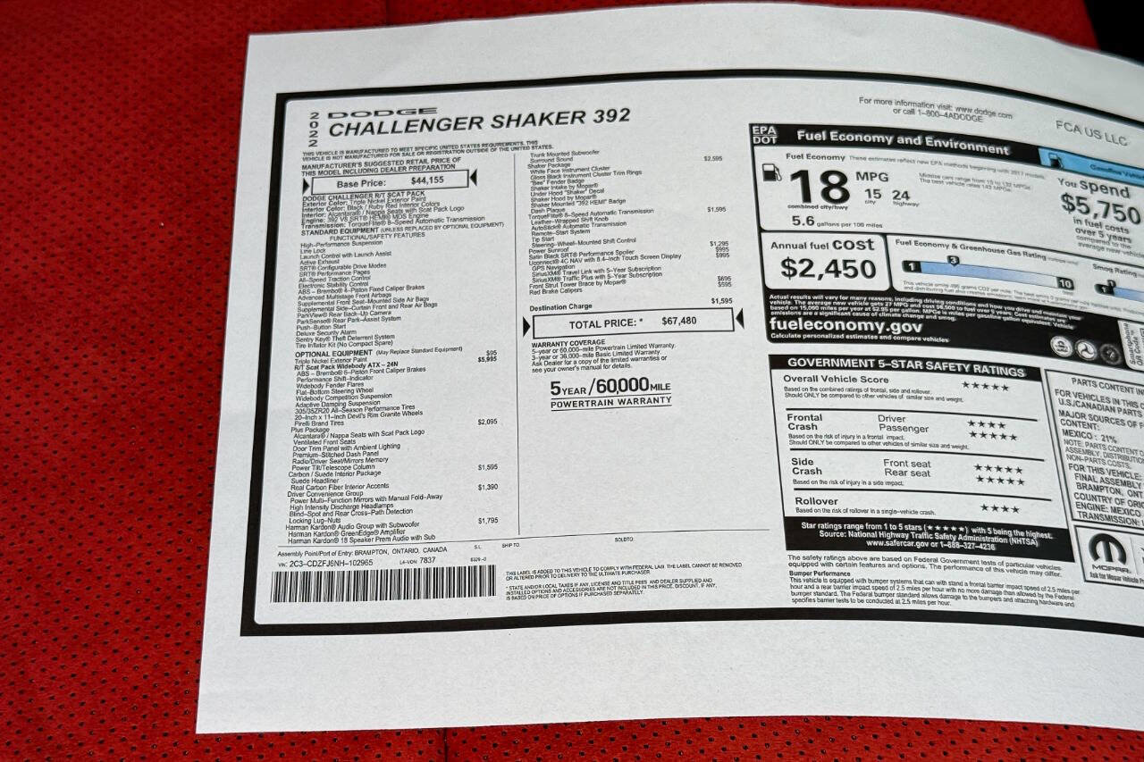 Used 2022 Dodge Challenger R/T Scat Pack image 59