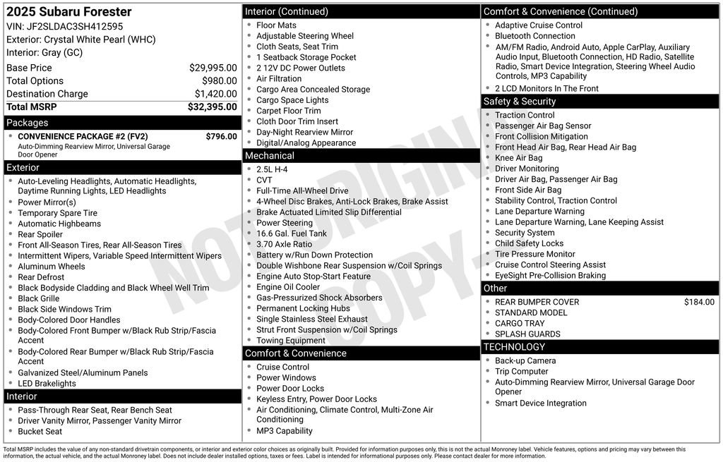 Certified 2025 Subaru Forester w/ Convenience Package #2 image 7