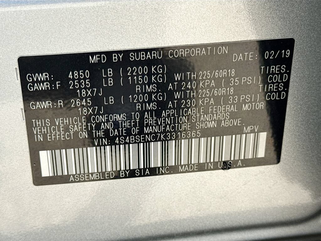 Used 2019 Subaru Outback 3.6R Limited w/ Popular Package #2 AWD/4WD image 43