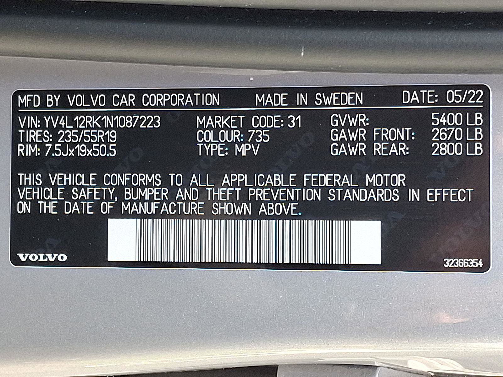 Certified 2022 Volvo XC60 B5 Momentum w/ Climate Package image 26