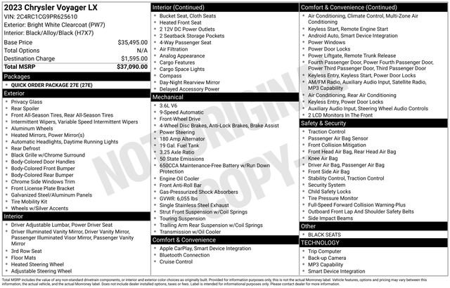 Used 2023 Chrysler Voyager LX FWD image 22