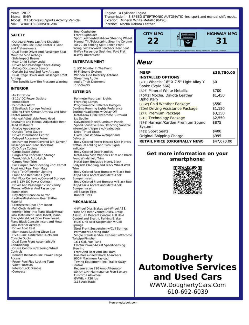 Used 2017 BMW X1 xDrive28i image 56
