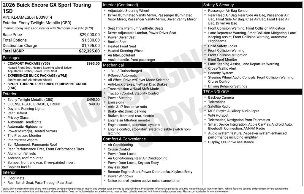 Certified 2026 Buick Encore GX Sport Touring w/ Comfort Package AWD/4WD image 5