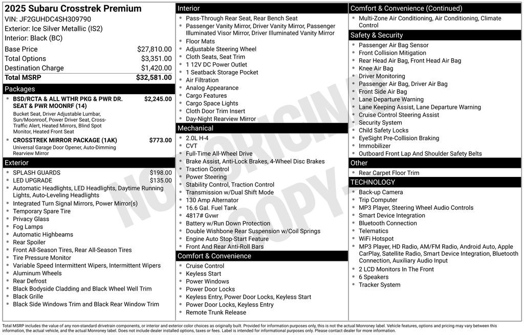 Certified 2025 Subaru Crosstrek 2.5i Premium AWD/4WD image 26