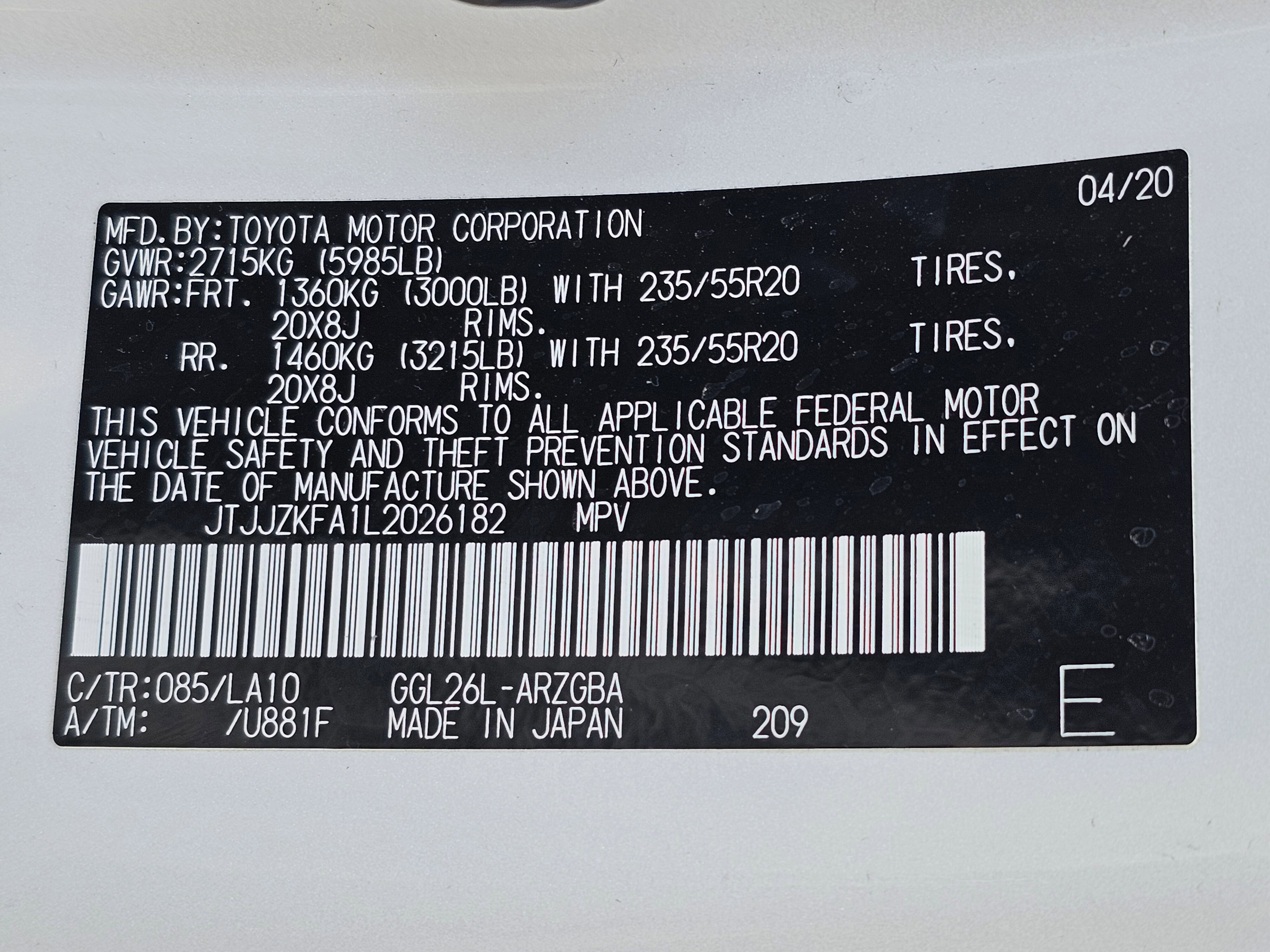 Used 2020 Lexus RX 350L Luxury w/ Accessory Package image 65