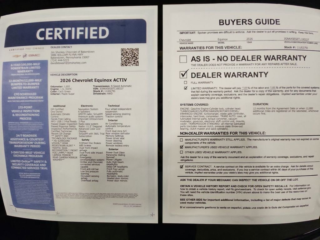 Certified 2026 Chevrolet Equinox ACTIV w/ Convenience Package III image 36