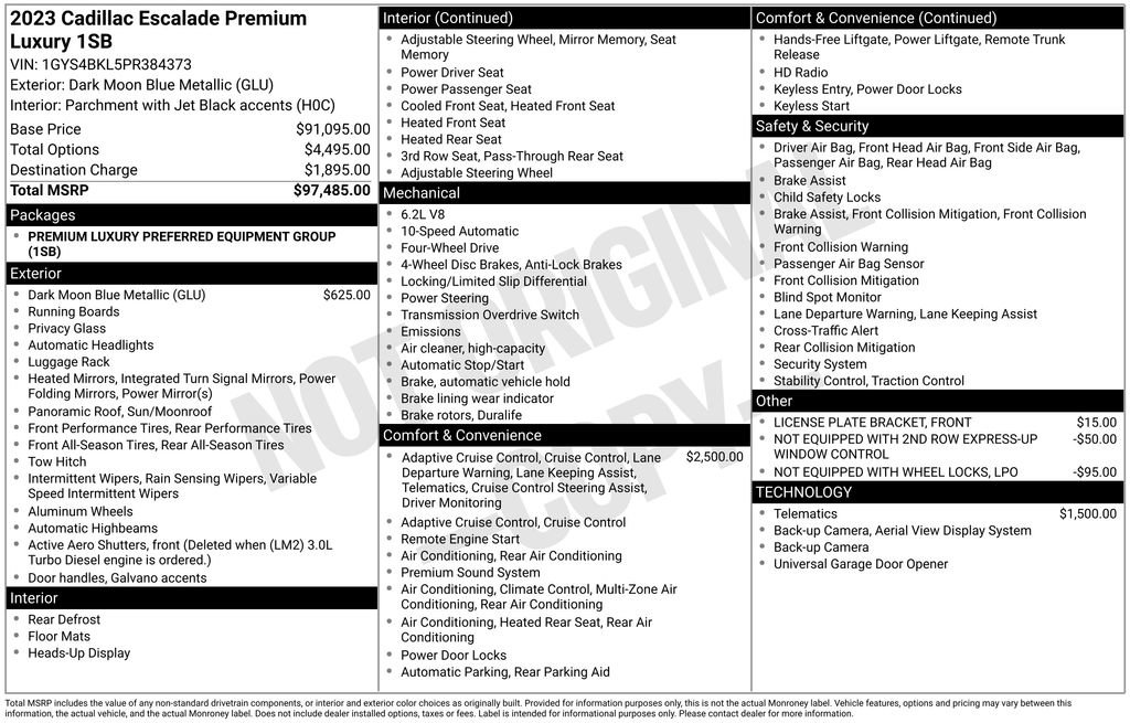 Certified 2023 Cadillac Escalade Premium Luxury AWD/4WD image 48