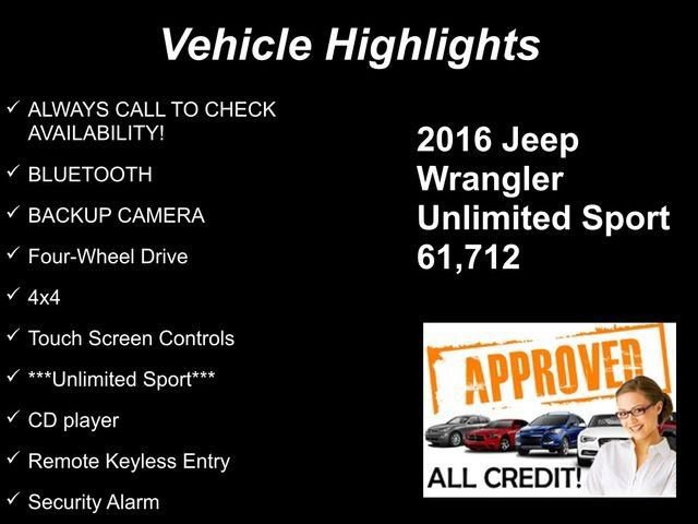 Used 2016 Jeep Wrangler Unlimited Sport w/ Quick Order Package 23S image 10