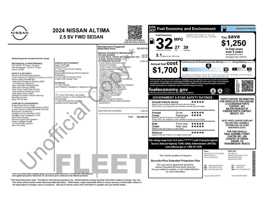 Used 2024 Nissan Altima 2.5 SV w/ SV Premium Package FWD image 2