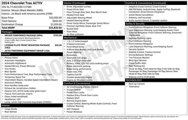 Certified 2024 Chevrolet Trax ACTIV w/ Driver Confidence Package image 29