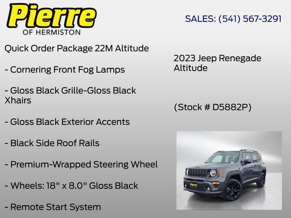 Used 2023 Jeep Renegade Altitude w/ Sun/Sound Group AWD/4WD image 12