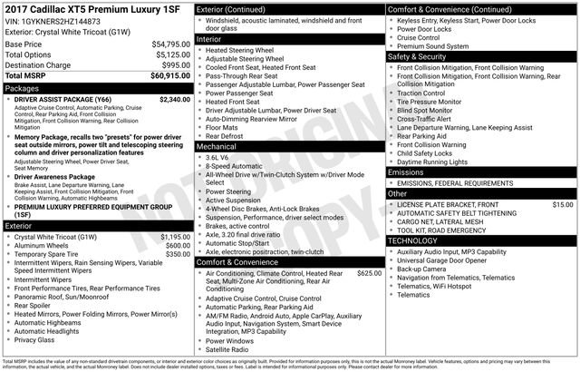 Used 2017 Cadillac XT5 Premium Luxury w/ Driver Assist Package image 26