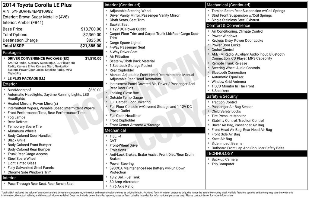 Used 2014 Toyota Corolla LE w/ Driver Convenience Package image 4
