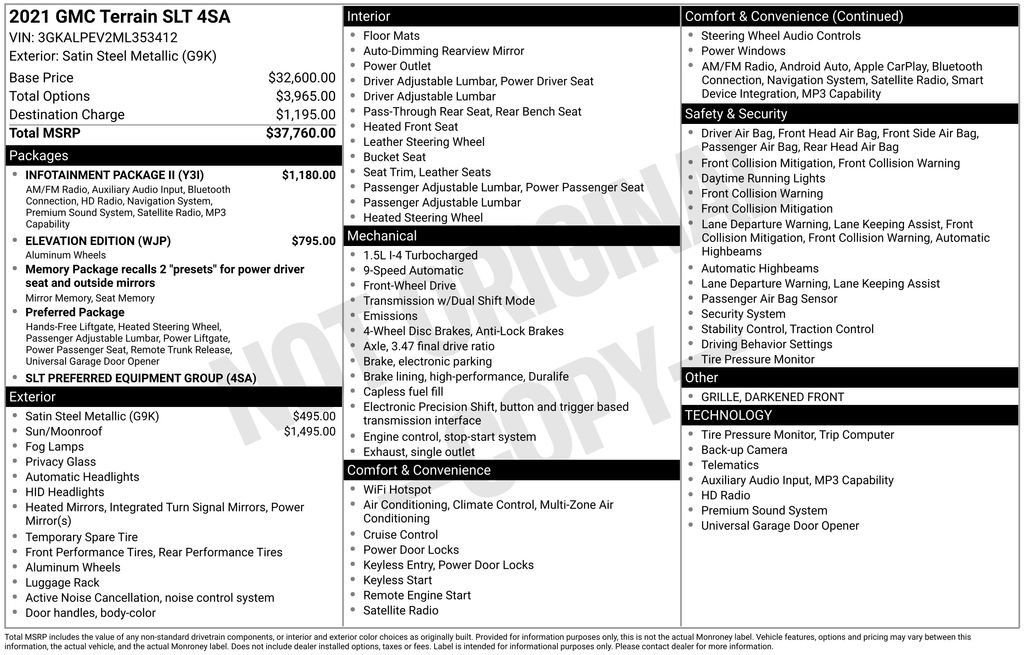 Used 2021 GMC Terrain SLT w/ Infotainment Package II image 4