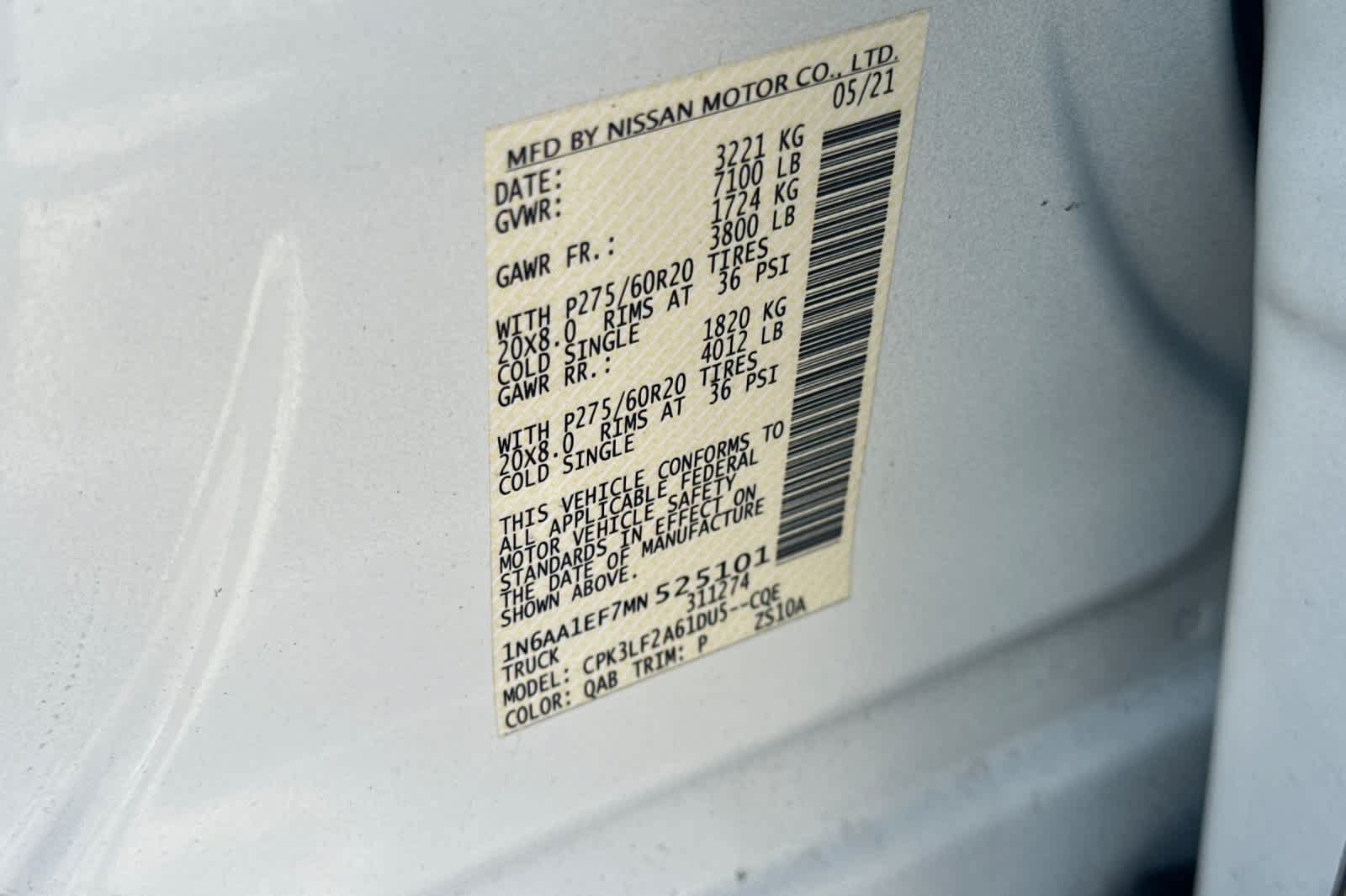 Used 2021 Nissan Titan Platinum Reserve w/ Moonroof Package RWD image 70