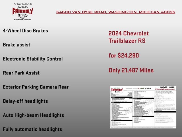 Used 2024 Chevrolet TrailBlazer RS w/ Driver Confidence Package FWD image 7