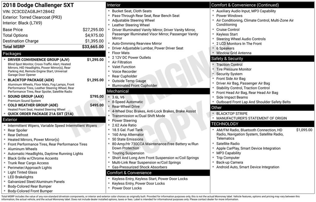 Used 2018 Dodge Challenger SXT w/ Blacktop Package image 6