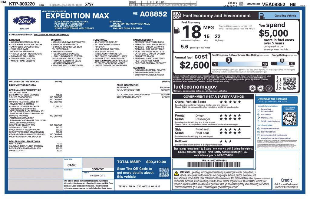 New 2027 Ford Expedition Max Platinum w/ Platinum Ultimate Package AWD/4WD image 29