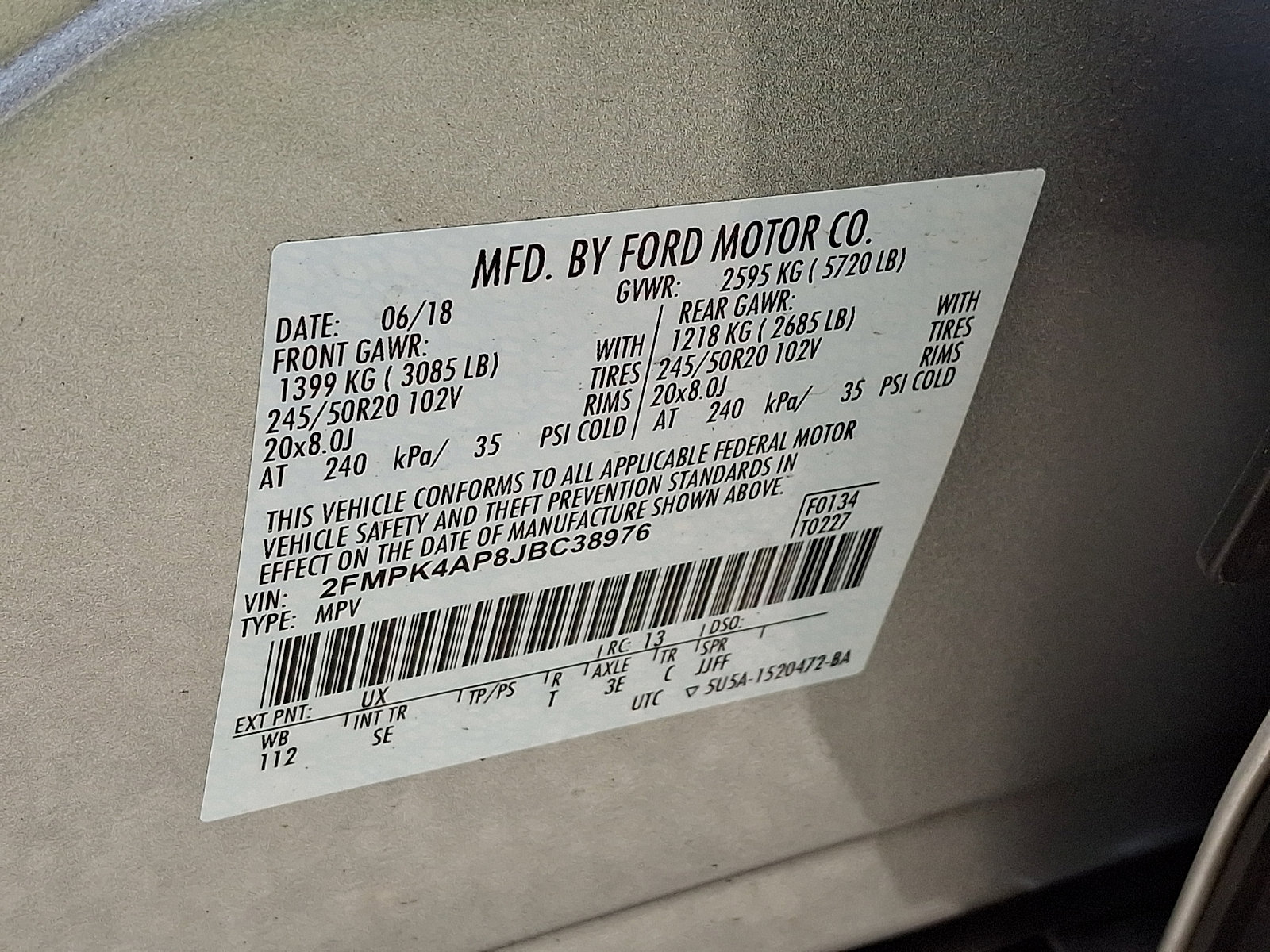 Used 2018 Ford Edge Sport w/ Equipment Group 401A AWD/4WD image 29