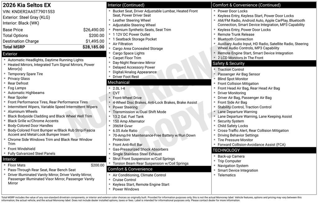 Used 2026 Kia Seltos EX FWD image 5