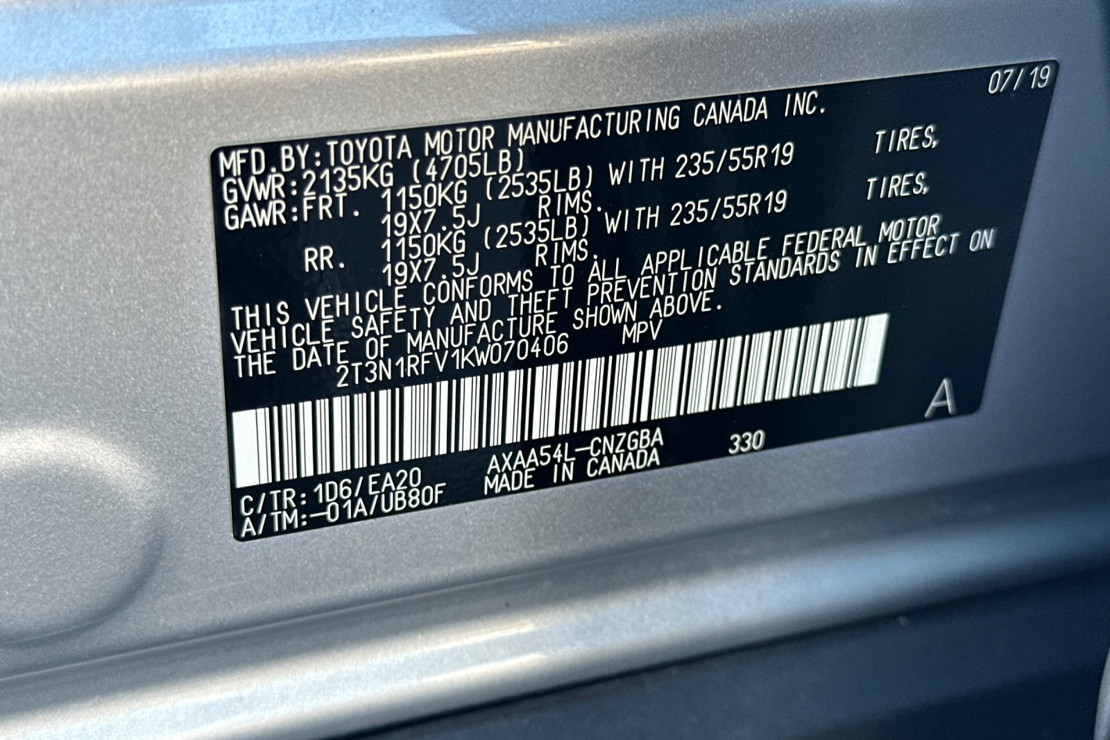 Certified 2019 Toyota RAV4 Limited AWD/4WD image 30