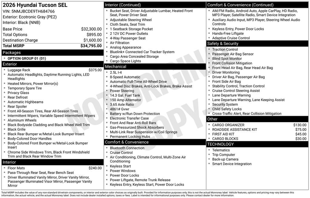 New 2026 Hyundai Tucson SEL image 3