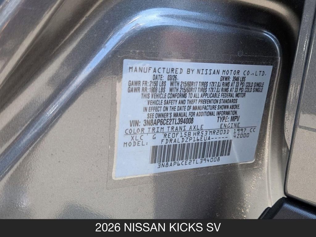 New 2026 Nissan Kicks SV FWD image 24