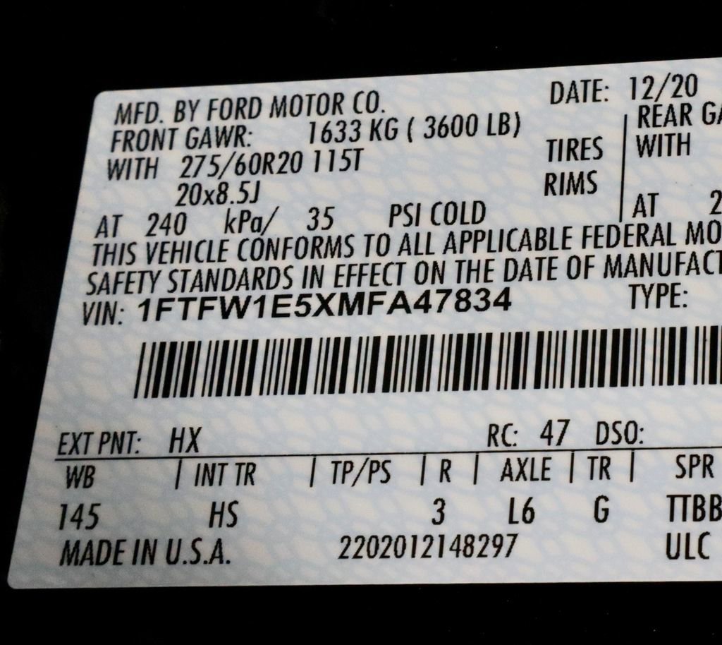 Certified 2021 Ford F150 Lariat w/ Equipment Group 502A High image 34