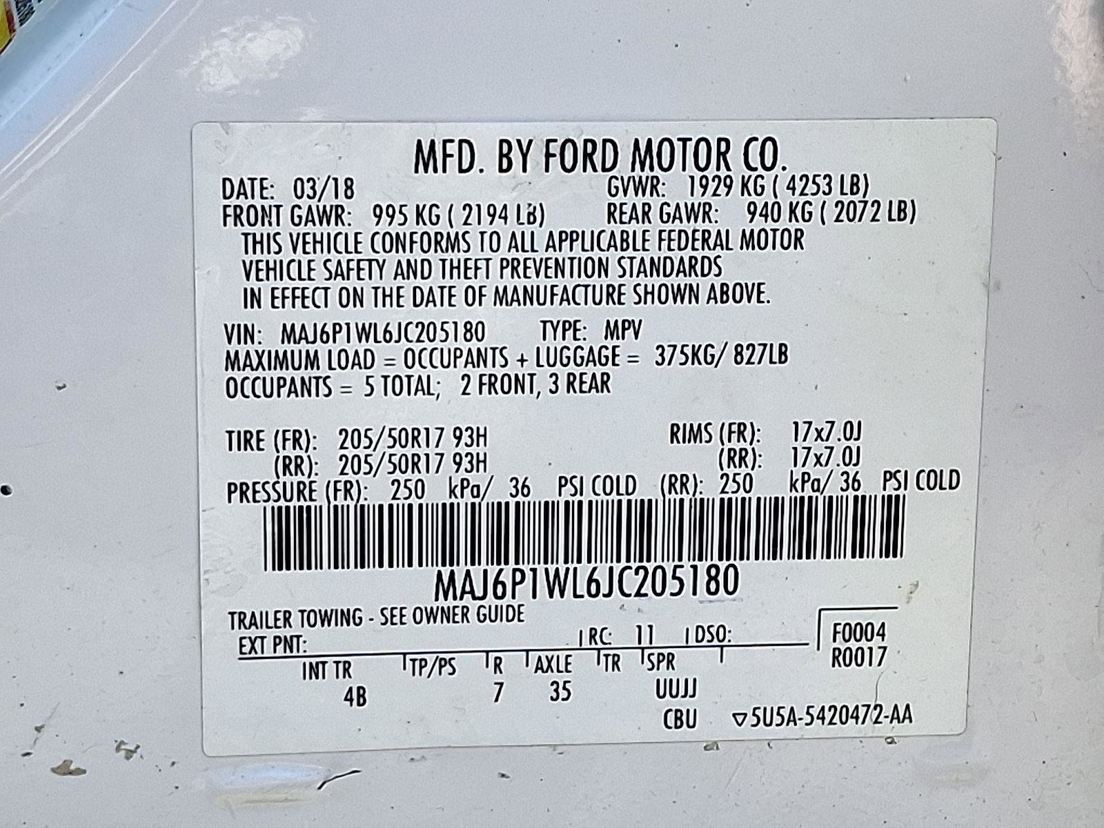 Used 2018 Ford EcoSport Titanium w/ Titanium Cold Weather Package AWD/4WD image 27