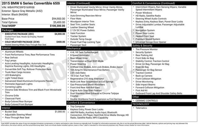 Used 2015 BMW 650i Convertible w/ Executive Package image 31