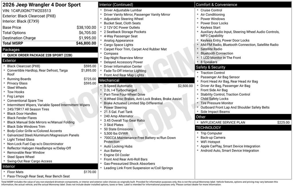 New 2026 Jeep Wrangler Sport image 3