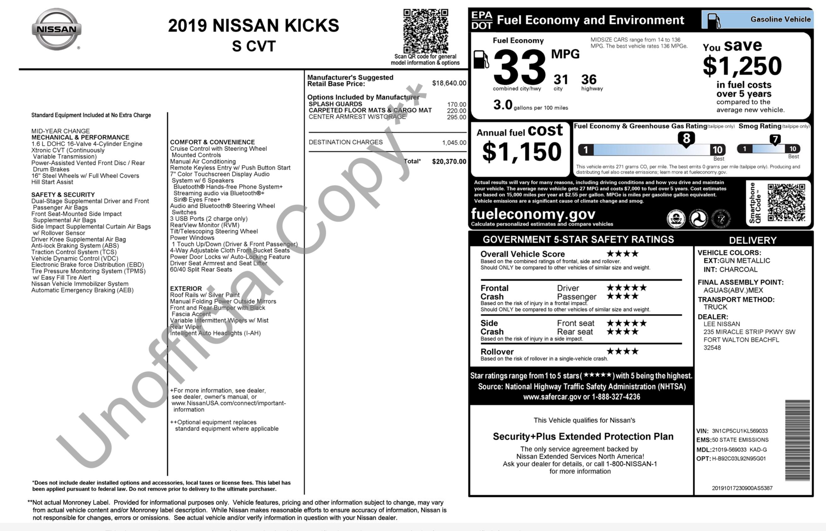 Used 2019 Nissan Kicks S FWD image 4