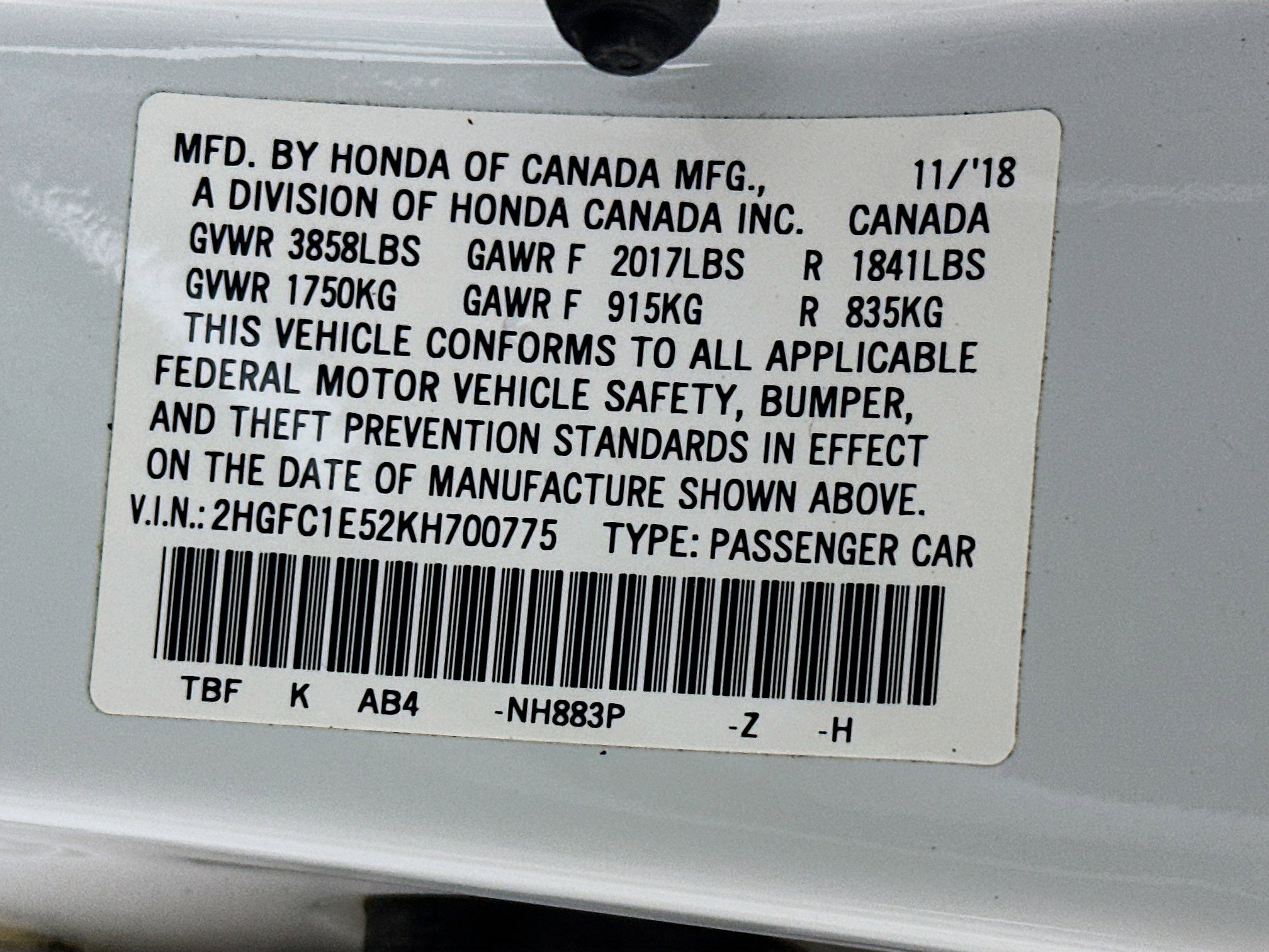 Used 2019 Honda Civic Si image 12