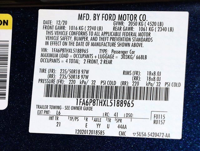 Used 2020 Ford Mustang EcoBoost w/ Equipment Group 101A image 31