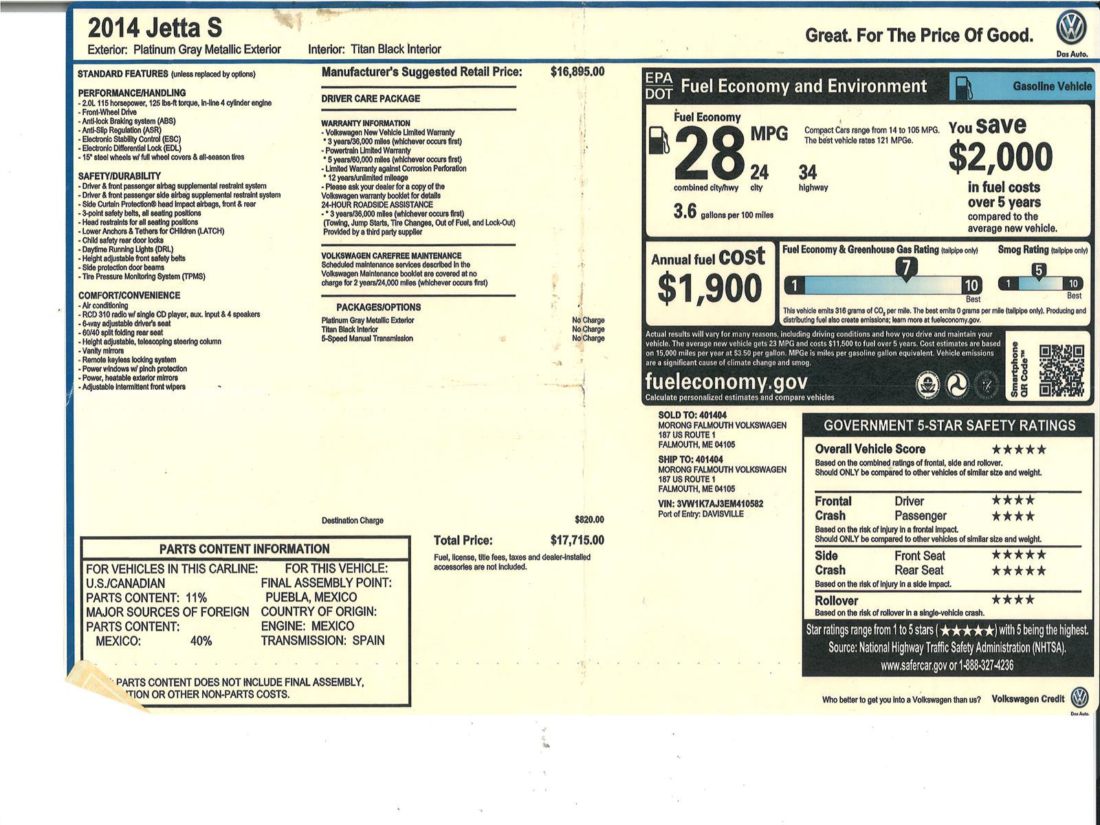 Used 2014 Volkswagen Jetta S FWD image 27